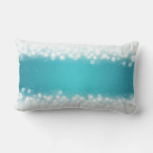 エレガントな結婚式の引き出物の魔法の輝きのターコイズ ランバークッション (裏面)