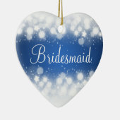 エレガントな結婚式の引き出物の魔法の輝きの青 セラミックオーナメント (右)