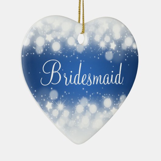 エレガントな結婚式の引き出物の魔法の輝きの青 セラミックオーナメント (右)