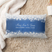 エレガントな結婚式の引き出物の魔法の輝きの青 ランバークッション (ブランケット)