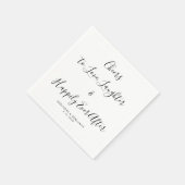 エレガントな結婚式の後ずっと幸せに笑いを愛する スタンダードカクテルナプキン (角)