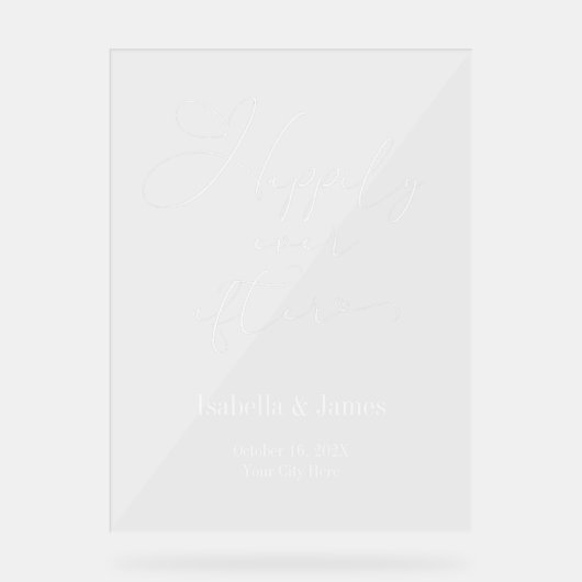 エレガントな結婚式の後ずっと幸せに アクリルサイン (正面)