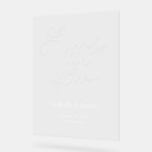 エレガントな結婚式の後ずっと幸せに アクリルサイン (傾斜)