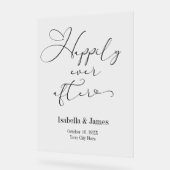 エレガントな結婚式の後ずっと幸せに アクリルサイン (傾斜)