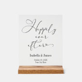 エレガントな結婚式の後ずっと幸せに アクリルサイン (正面)