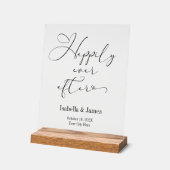 エレガントな結婚式の後ずっと幸せに アクリルサイン (傾斜)