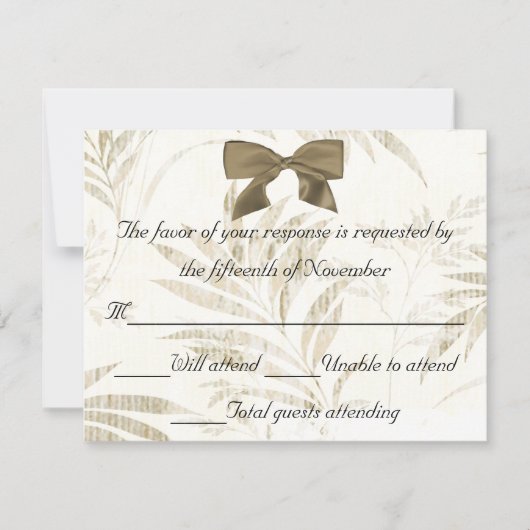 エレガントな結婚式の応答カード 出欠カード (正面)