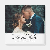 エレガントな結婚式の愛と感謝の写真 マグネット (正面)