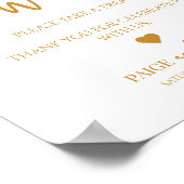 エレガントな結婚式の愛は甘いトリートテーブルサイン ポスター (角)