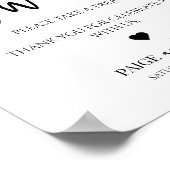 エレガントな結婚式の愛は甘いトリートテーブルサイン ポスター (角)