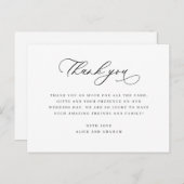 エレガントな結婚式の感謝のノート ポストカード (正面/裏面)