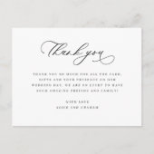 エレガントな結婚式の感謝のノート ポストカード (正面)