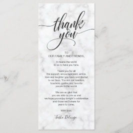 エレガントな結婚式の感謝を伝える席札カード プログラム