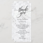 エレガントな結婚式の感謝を伝える席札カード プログラム (正面/裏面)