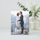 エレガントな結婚式の感謝を伝える花嫁新郎の写真 ポストカード (スタンド正面)