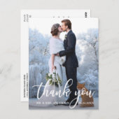エレガントな結婚式の感謝を伝える花嫁新郎の写真 ポストカード (正面/裏面)