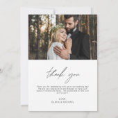 エレガントな結婚式の手書き感謝2枚の写真 サンキューカード (裏面)