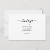 エレガントな結婚式の手書き文字写真 サンキューカード (裏面)
