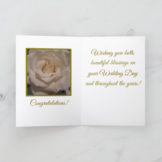 エレガントな結婚式の折り畳まれたグリーティングカード カード (内部)