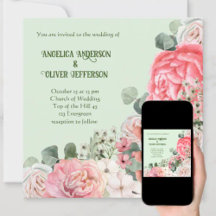 エレガントな結婚式の招待ウォーターカラーの花