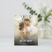 エレガントな結婚式の招待前のお知らせ写真カード 招待状 (スタンド正面)