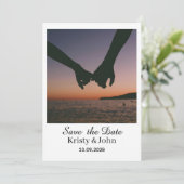 エレガントな結婚式の招待前カード セーブザデート (スタンド正面)