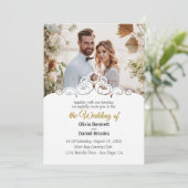 エレガントな結婚式の招待状カード（写真あり） 招待状 (スタンド正面)