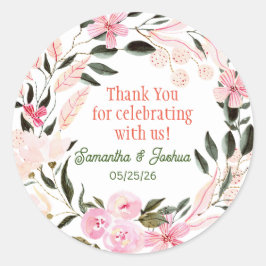 エレガントな結婚式の招待状シール ラウンドシール