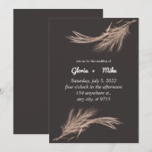 エレガントな結婚式の招待状 グリーンウェディング カード (正面/裏面)