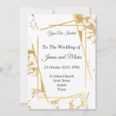 エレガントな結婚式の招待状, ゴールドマーブル 招待状 (正面)