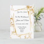 エレガントな結婚式の招待状, ゴールドマーブル 招待状 (スタンド正面)