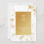 エレガントな結婚式の招待状, ゴールドマーブル 招待状 (裏面)