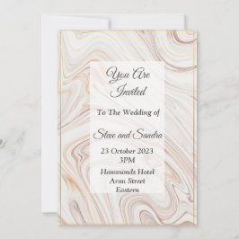 エレガントな結婚式の招待状, ピンクの大理石模様 招待状