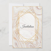 エレガントな結婚式の招待状, ピンクの大理石模様 招待状 (裏面)