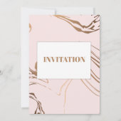 エレガントな結婚式の招待状, ピンク, 白, 大理石 招待状 (裏面)