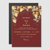 エレガントな結婚式の招待状 マグネット招待状 (正面/裏面)