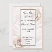 エレガントな結婚式の招待状, 大きなピンクの花 招待状 (正面)