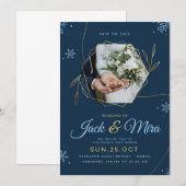 エレガントな結婚式の招待状 招待状 (正面/裏面)