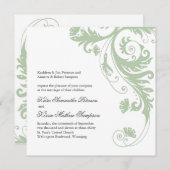 エレガントな結婚式の招待状 招待状 (正面/裏面)
