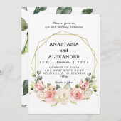 エレガントな結婚式の招待状。 招待状 (正面/裏面)