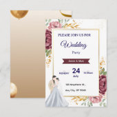 エレガントな結婚式の招待状 招待状 (正面/裏面)