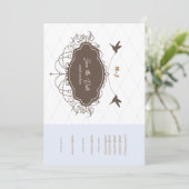 エレガントな結婚式の招待状（日時お知らせ） 招待状 (スタンド正面)