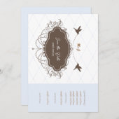 エレガントな結婚式の招待状（日時お知らせ） 招待状 (正面/裏面)