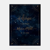 エレガントな結婚式の招待状 星空の夜のウェディング アクリルサイン (正面)