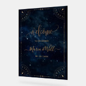 エレガントな結婚式の招待状 星空の夜のウェディング アクリルサイン (傾斜)