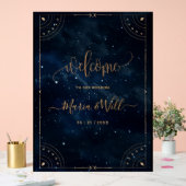 エレガントな結婚式の招待状 星空の夜のウェディング アクリルサイン (ウェディング)