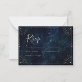 エレガントな結婚式の招待状　星空のＲＳＶＰカード ノートカード (正面)