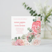 エレガントな結婚式の招待状 水彩の花 招待状 (スタンド正面)