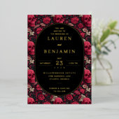 エレガントな結婚式の招待状 箔招待状 (立ち正面)