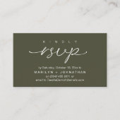 エレガントな結婚式の招待状 RSVP は電話または電子メールで エンクロージャーカード (正面)